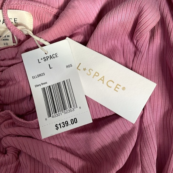 Anthropologie LSPACE Ellery Halter Cutout Dress Pink Maeve NWT Size Large Summer - Picture 6 of 7